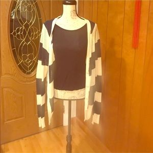 Roxy Navy Striped Cardigan